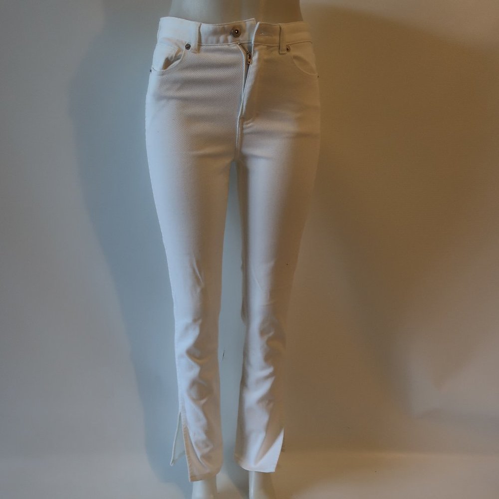 Womens Something Navy White High-Rise Ankle Slit Denim Jeans 4 *
